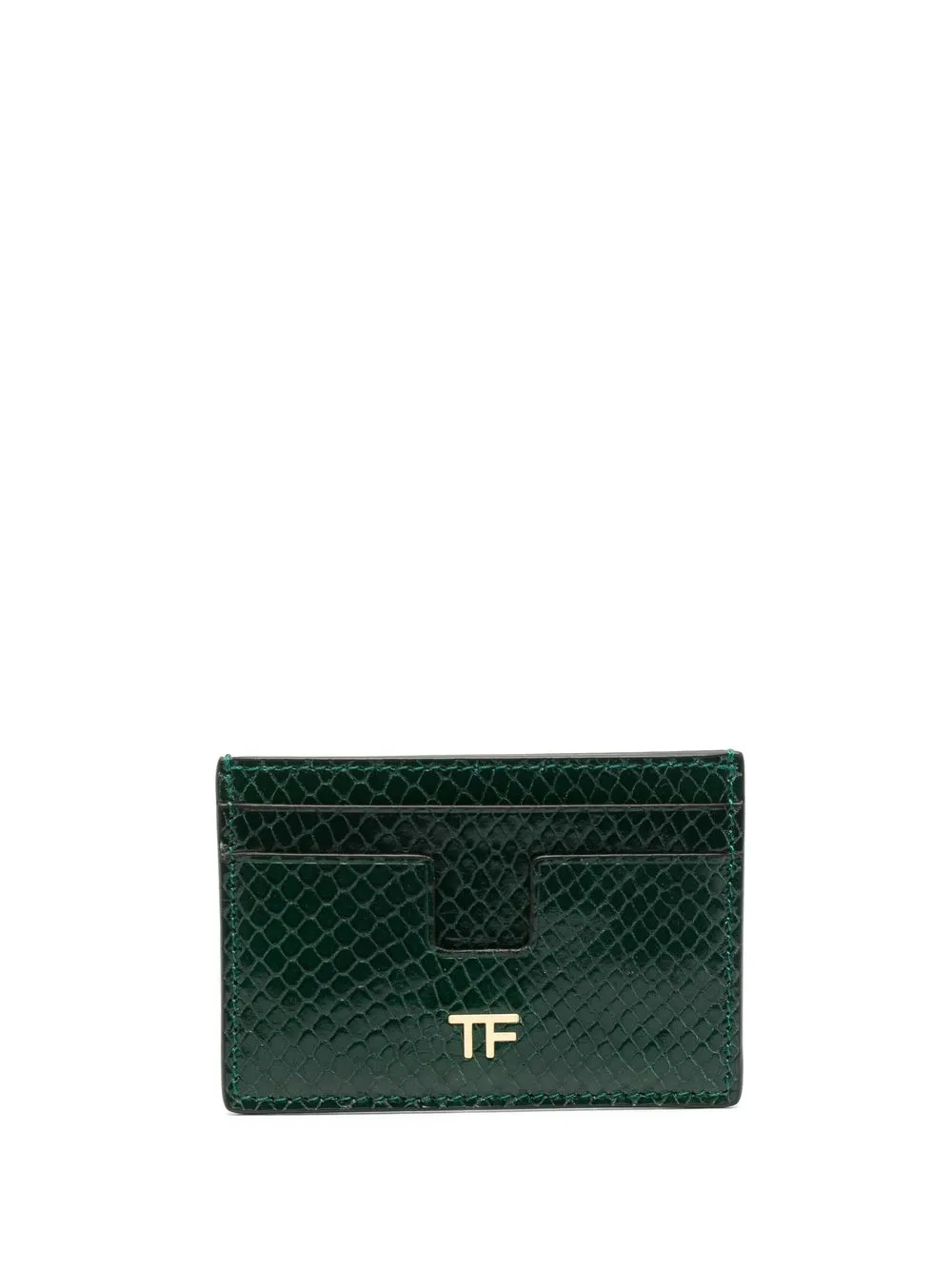 

TOM FORD embossed-python print cardholder - Green