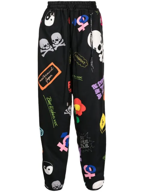 Mastermind Japan pants con estampado gráfico