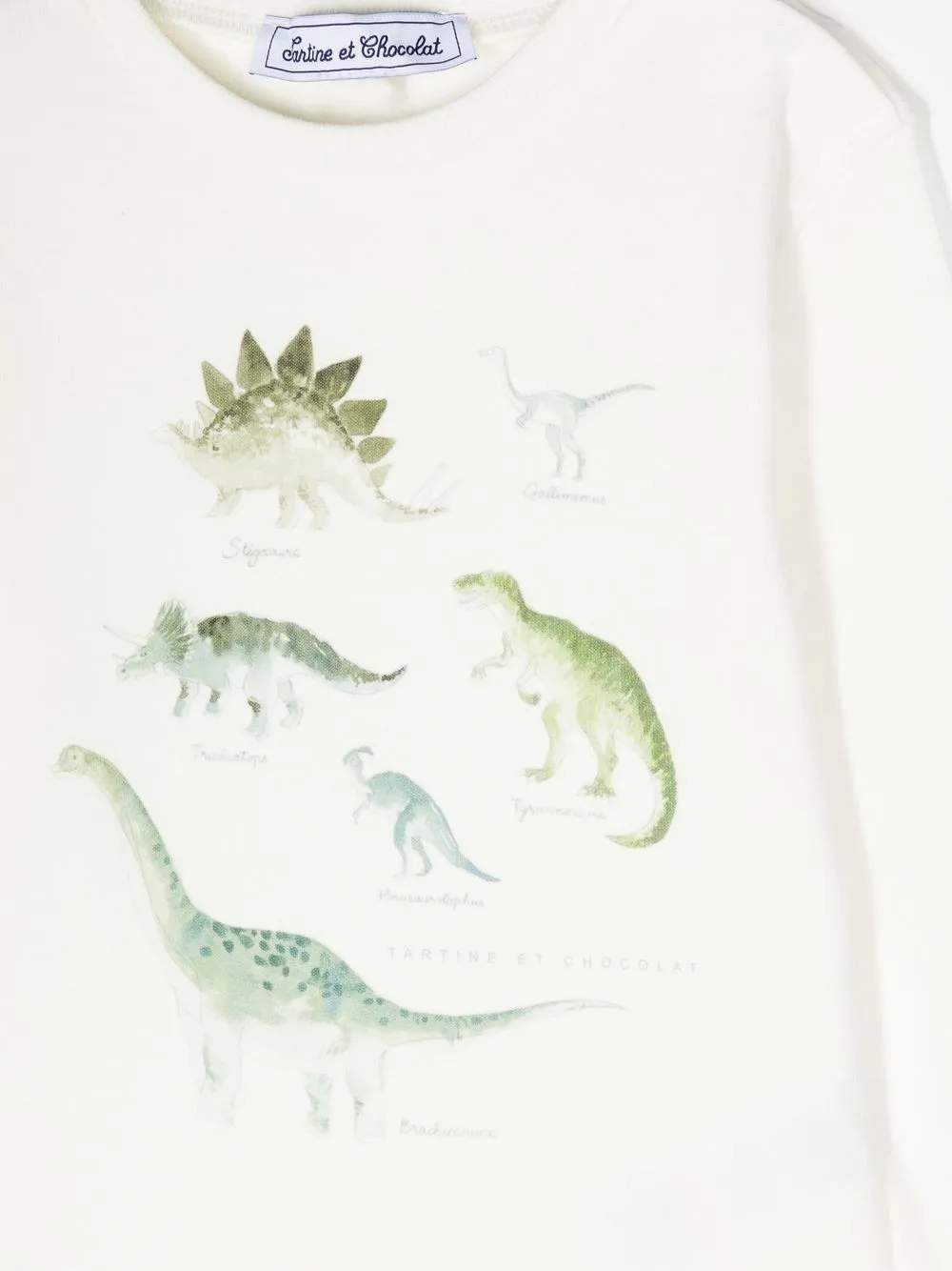 Shop Tartine Et Chocolat Dinossaur-motif Cotton T-shirt In Weiss