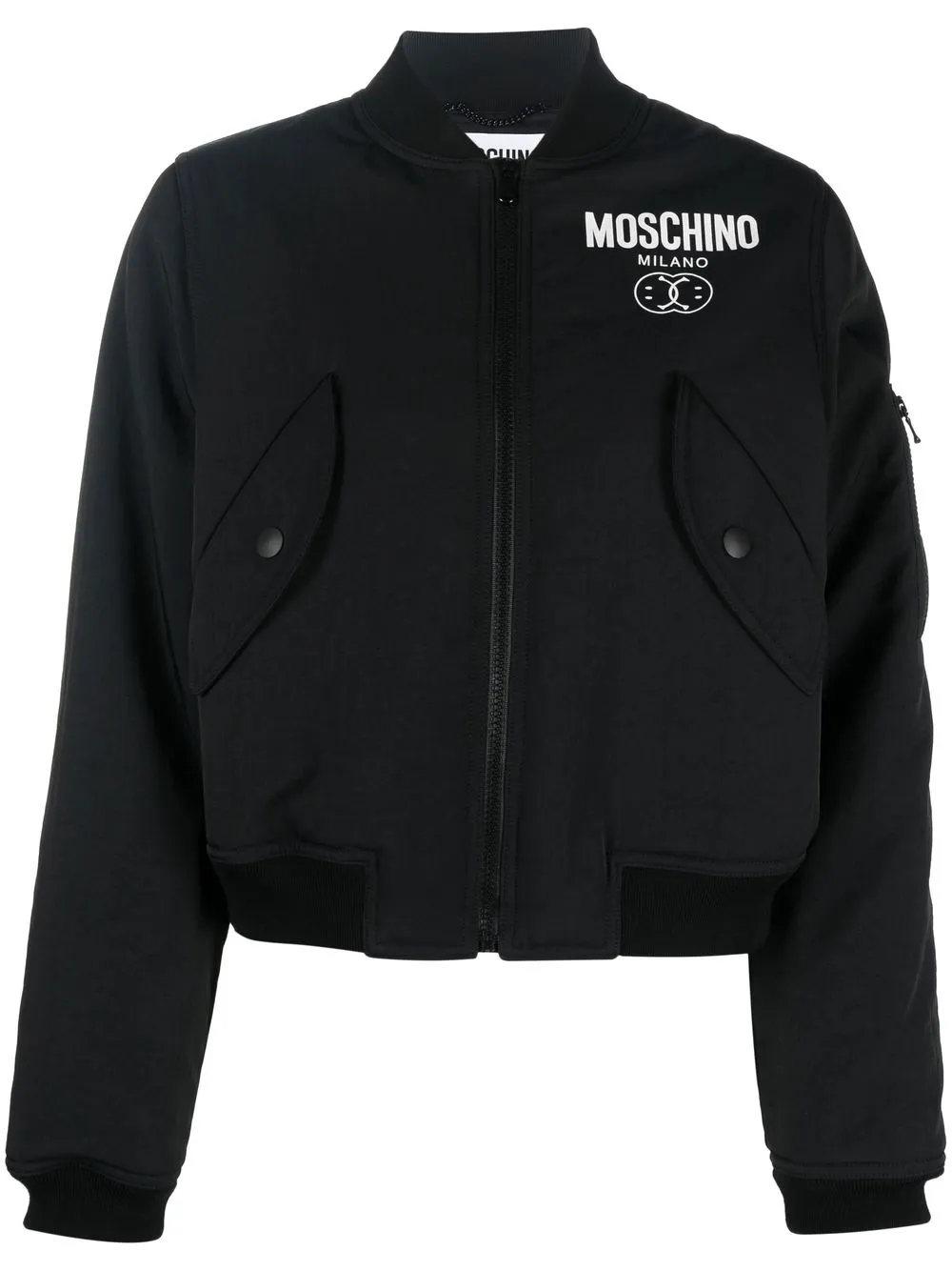 

Moschino chamarra con capucha y logo estampado - Negro