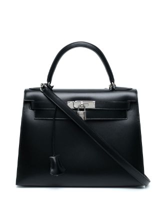 Hermès Kelly Pochette Mini Black Leather Palladium Hardware