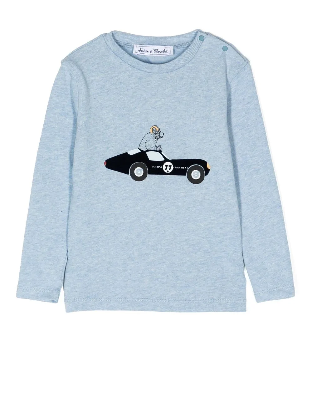 

Tartine Et Chocolat car-motif cotton T-shirt - Blue