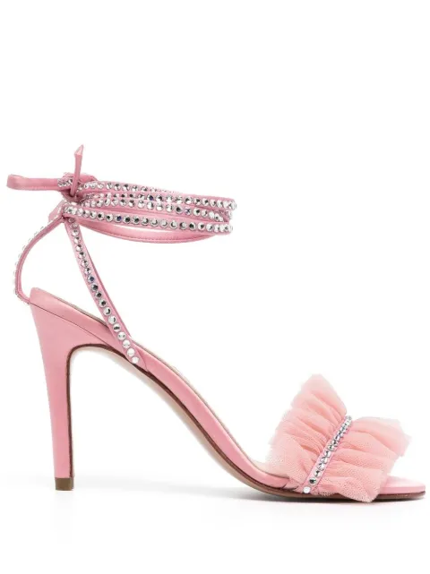 Andrea Wazen  Jovitta Glitz tulle sandals 