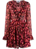 MSGM butterfly pattern mini dress - Pink