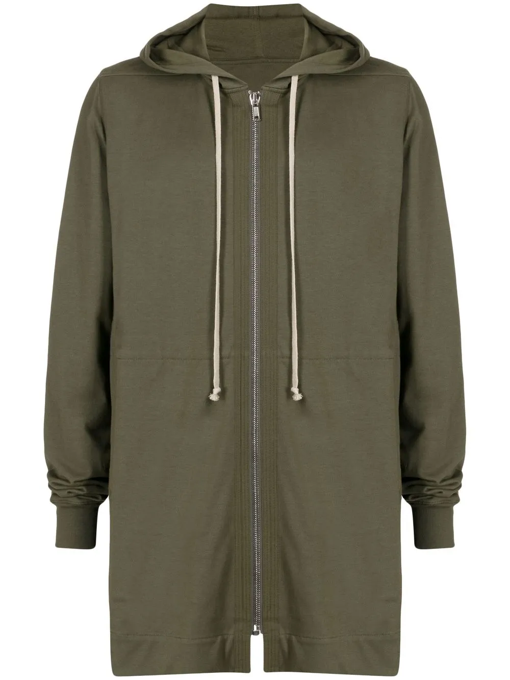 

Rick Owens hoodie largo con cierre - Verde