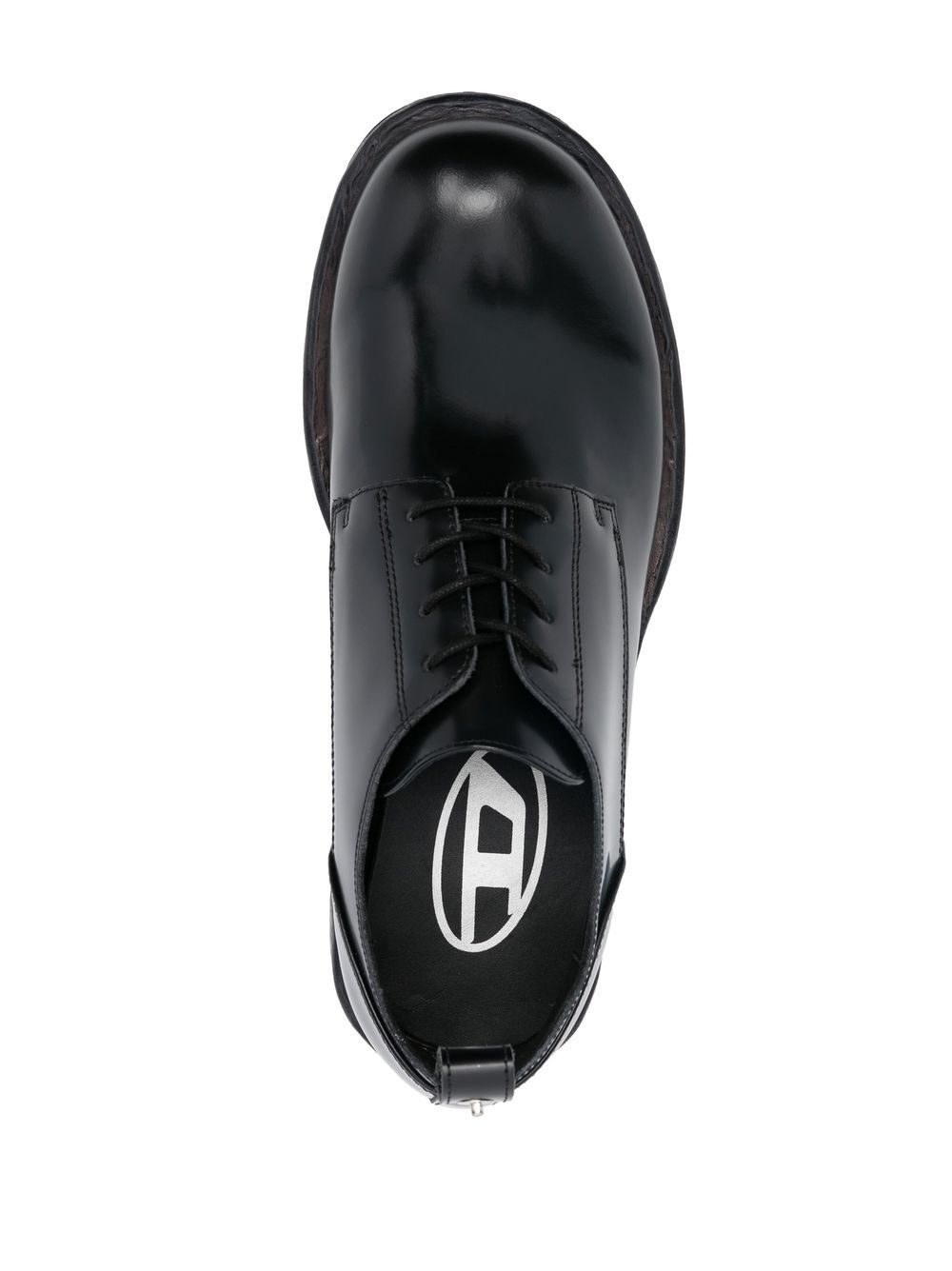Shop Diesel D-hammer Leather Oxford Shoes In Black