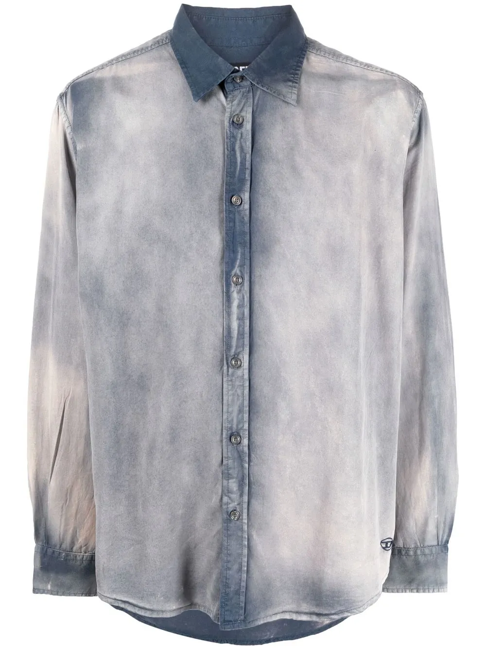 

Diesel faded-effect longsleeved lyocell shirt - Blue