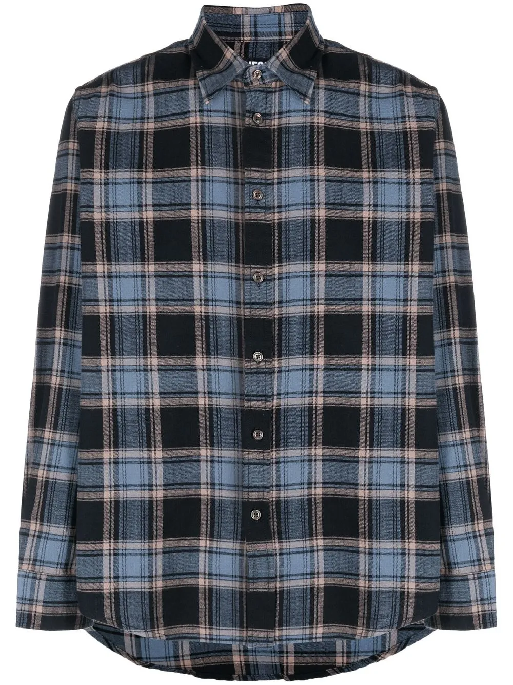 Shop Diesel S-umbe-n Checked Cotton Shirt In Black