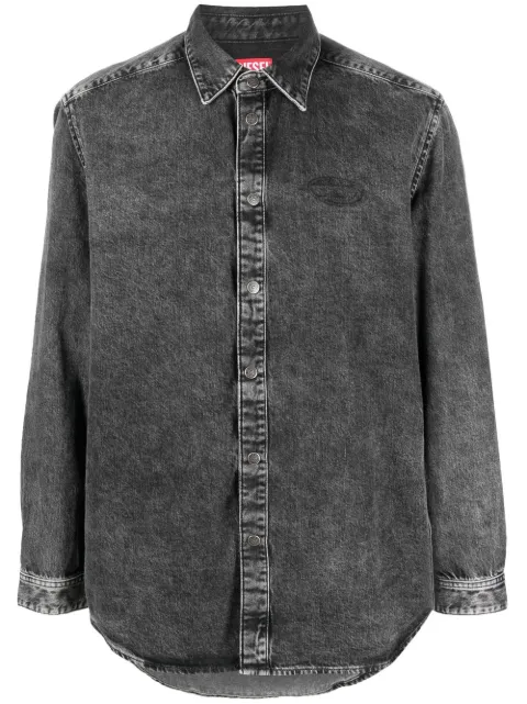 denim button-up shirt