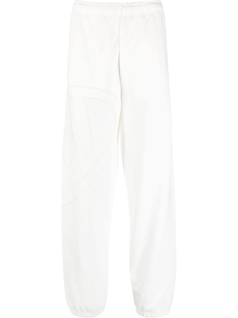 Diesel Cotton Track Pants In White