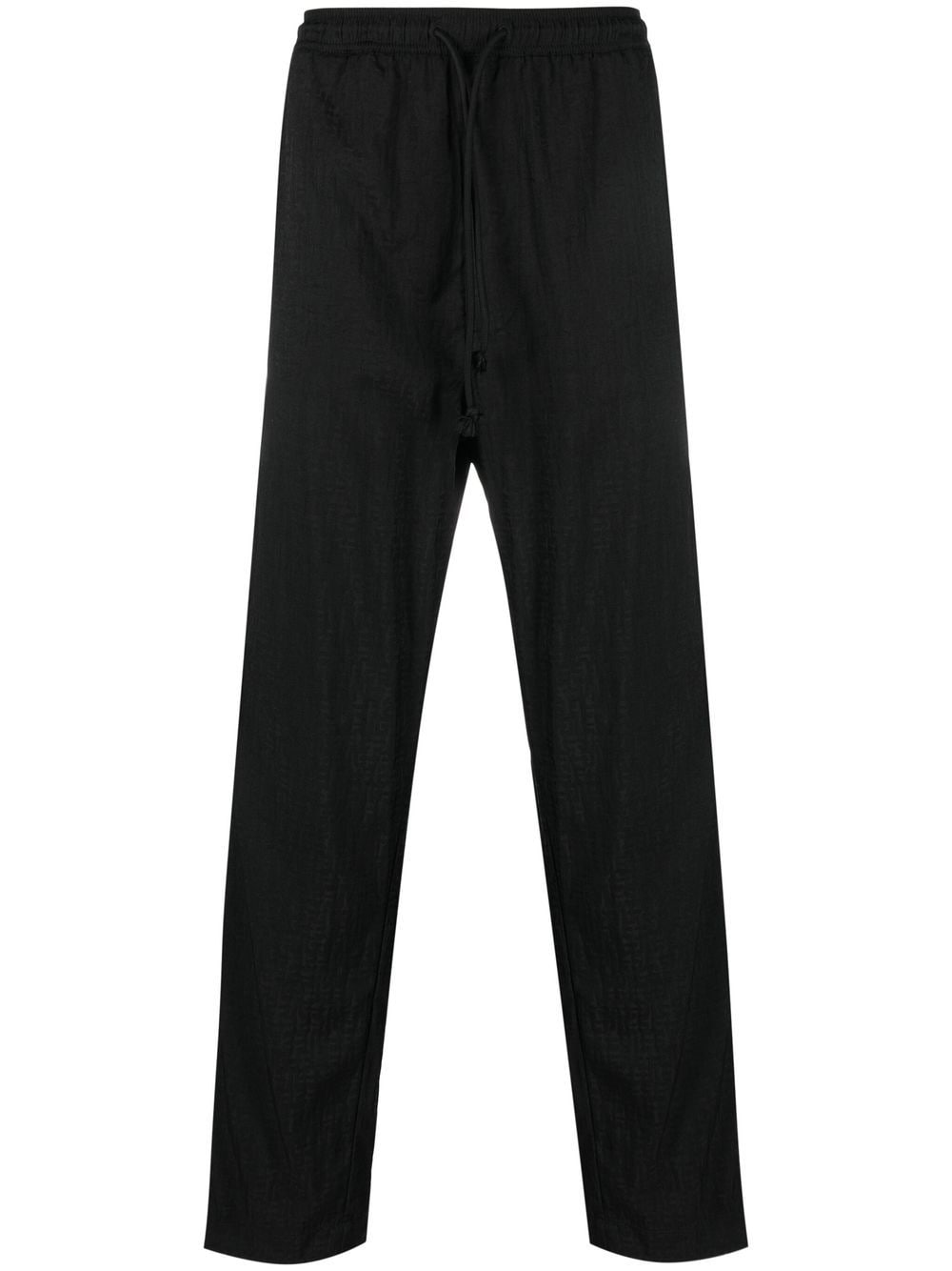 diesel pantalon droit à logo en jacquard - noir