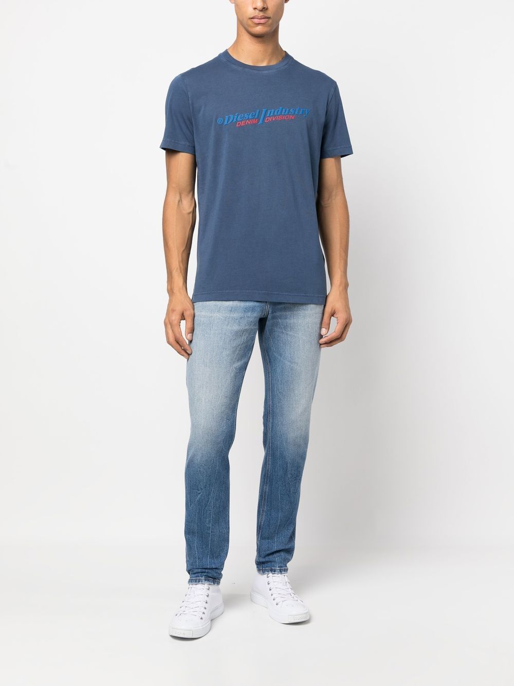 Diesel T-shirt met logoprint - Blauw