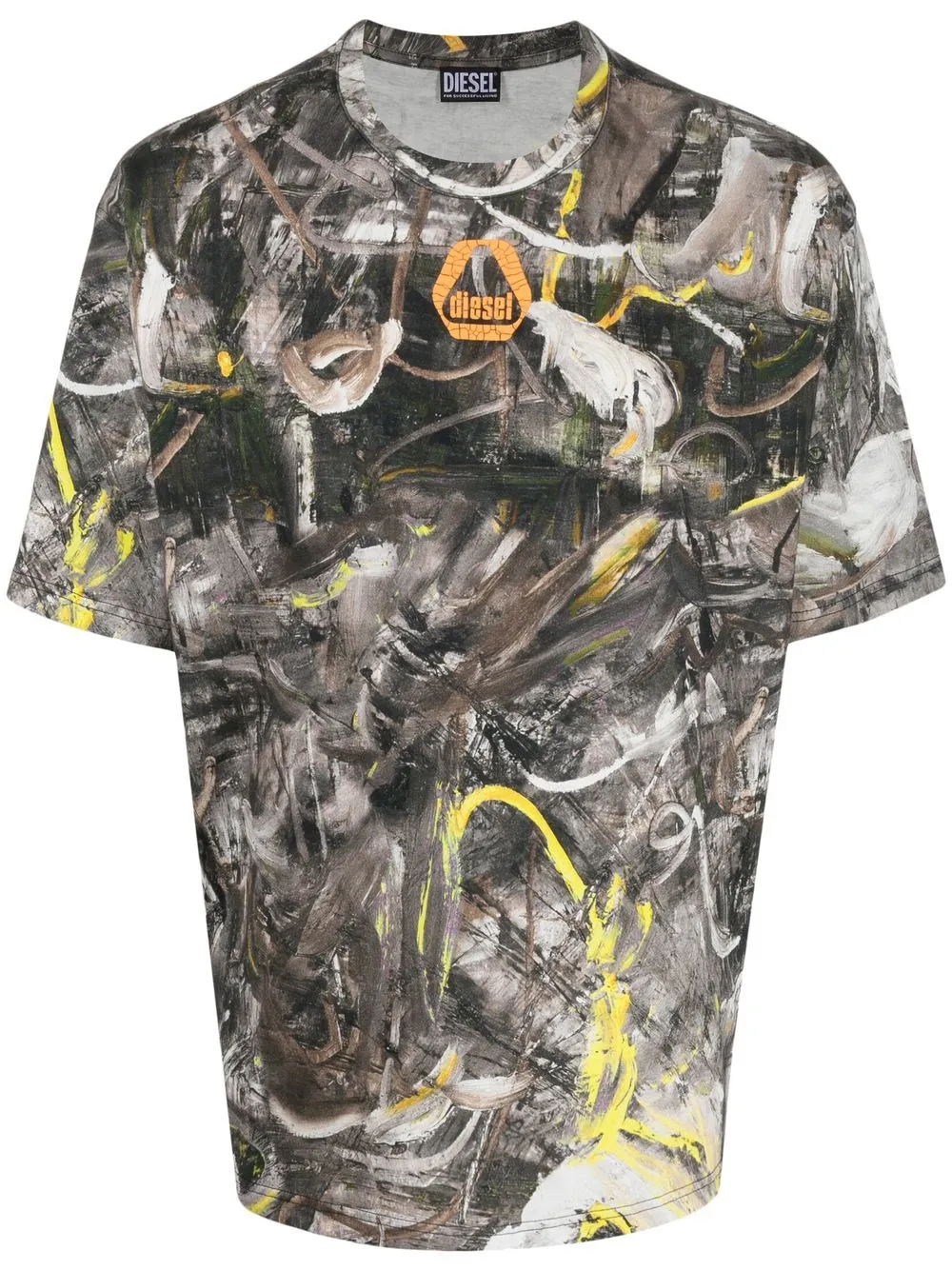 

Diesel logo paint-print T-shirt - Black