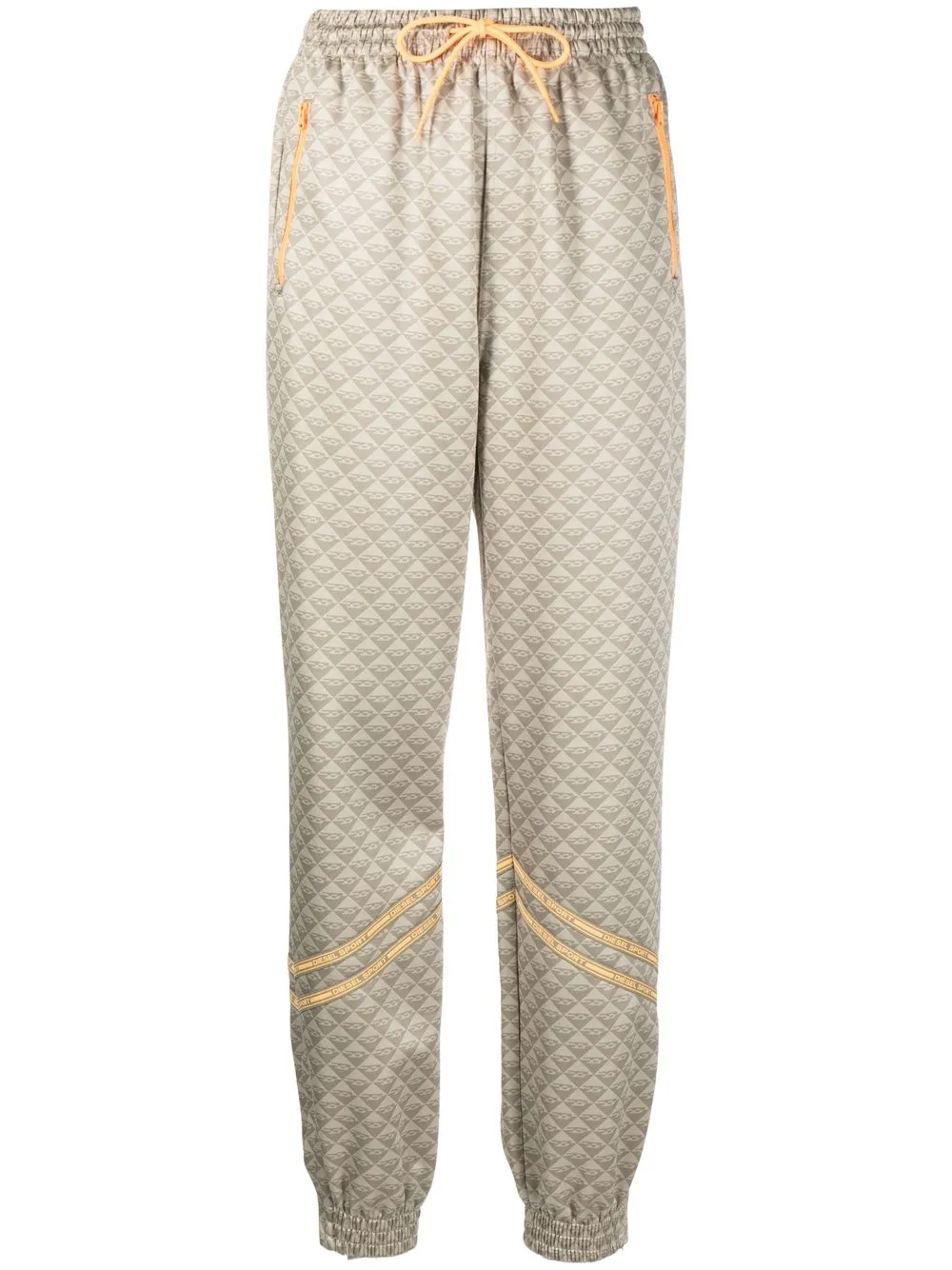 

Diesel monogram-pattern drawstring trousers - Neutrals