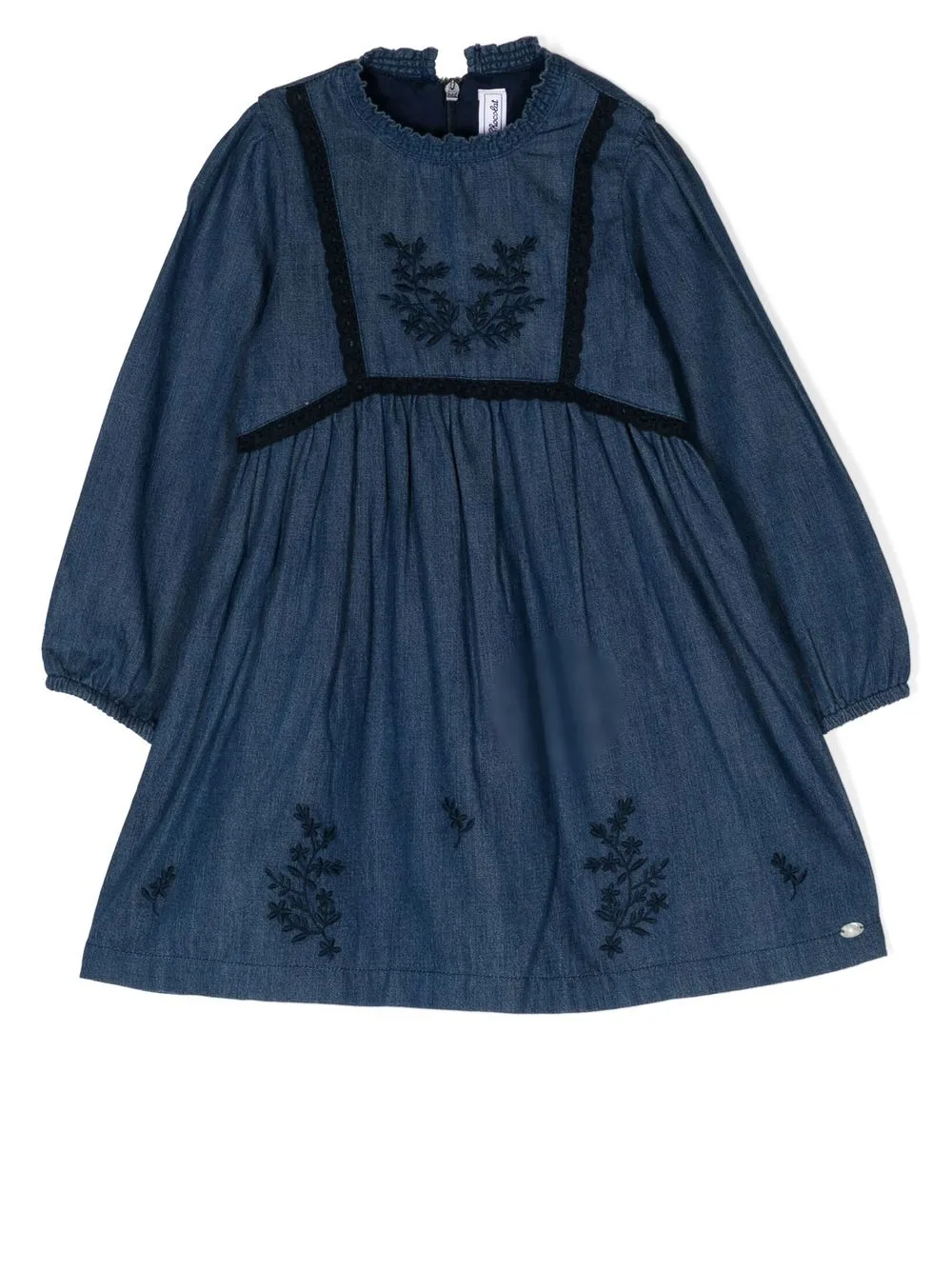 

Tartine Et Chocolat floral-embroidered long-sleeve dress - Blue