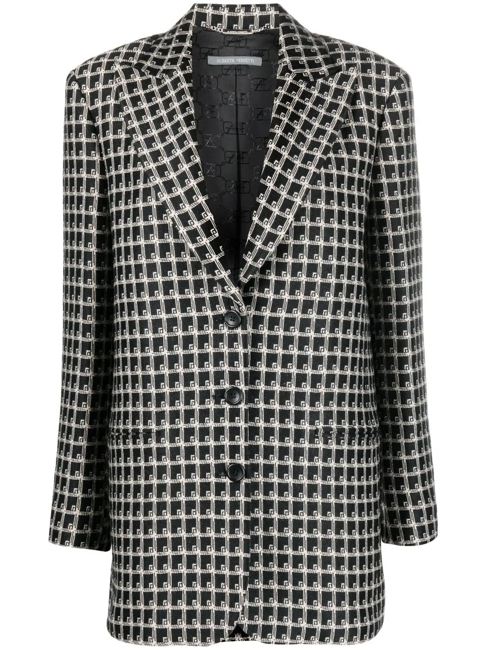 

Alberta Ferretti blazer con motivo gráfico en jacquard - Negro