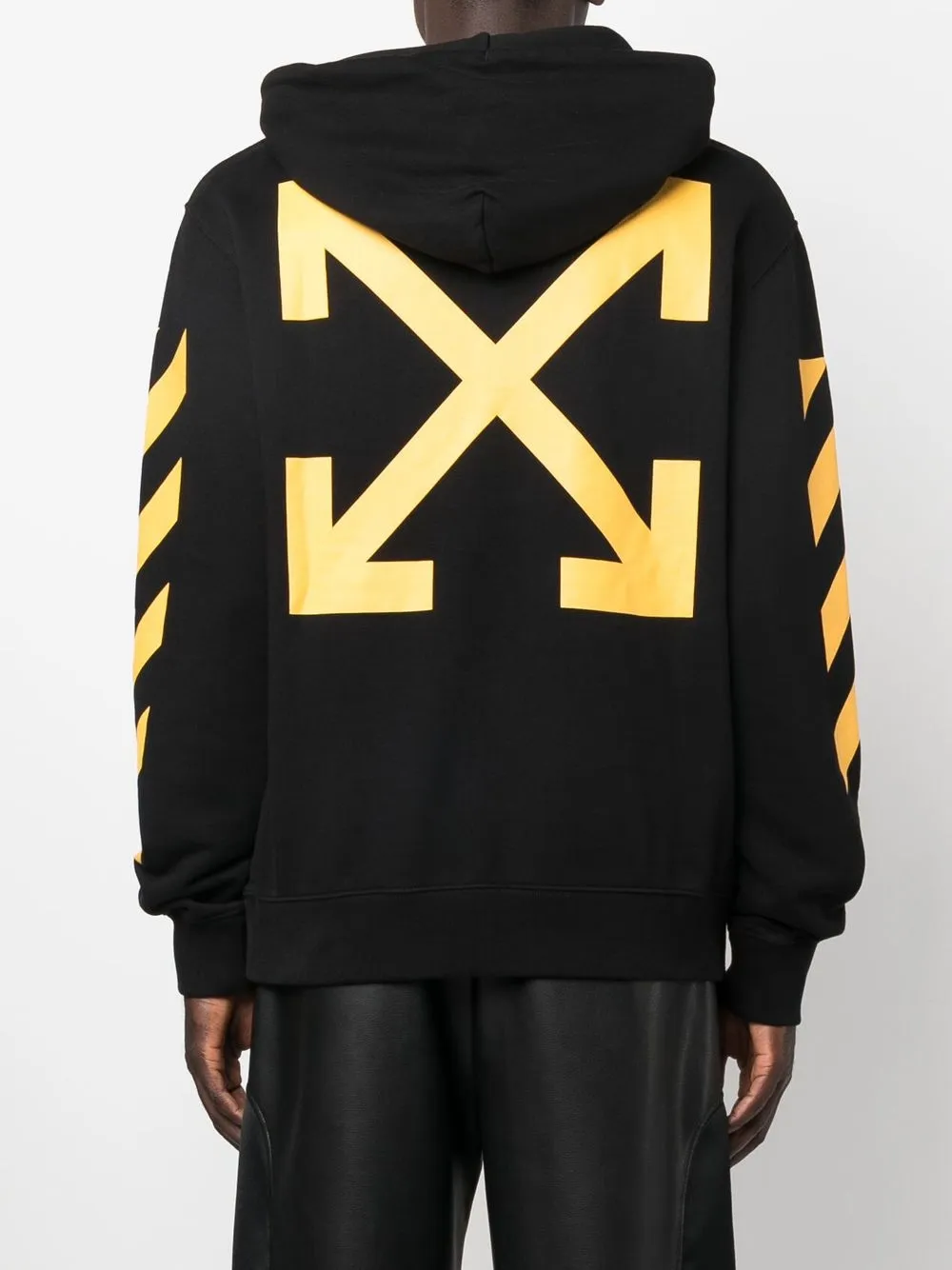 OFF-WHITE オフホワイト 21AW CARAV ARROW OVER HOODIE カラバッジョアローロゴプリントクルーネックスウェットパプルオーバーパーカー ホワイト OMBB037F21FLE0100110