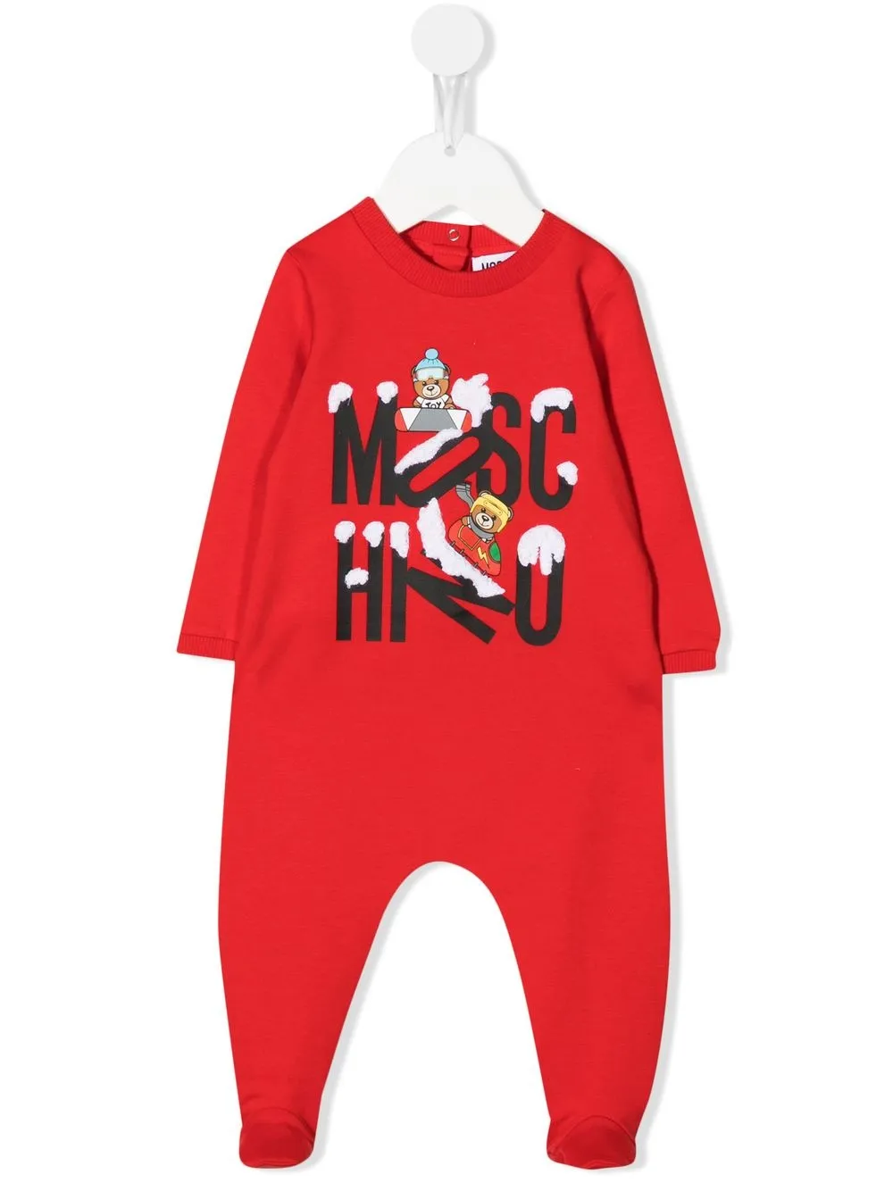 

Moschino Kids mameluco con logo estampado - Rojo