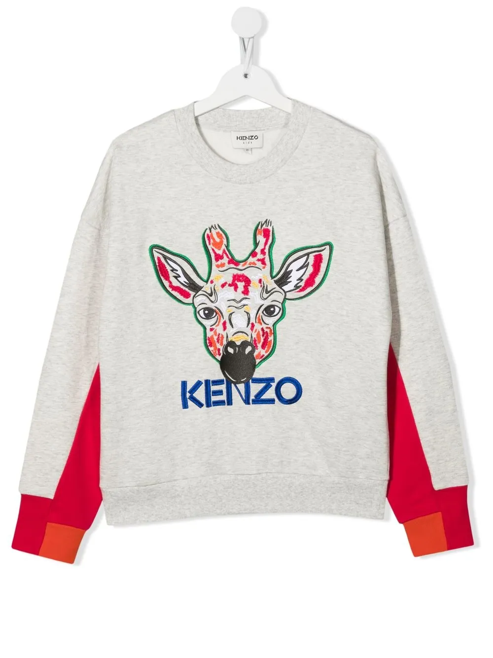 

Kenzo Kids sudadera con logo bordado - Gris