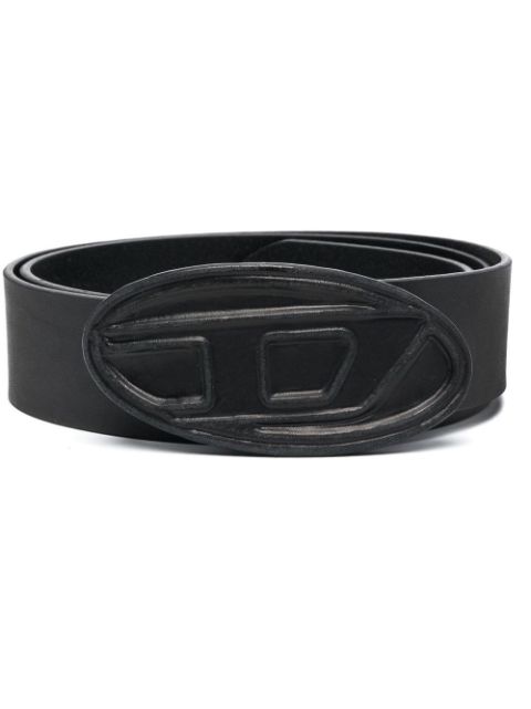 Diesel 1DR logo-buckle leather belt Men