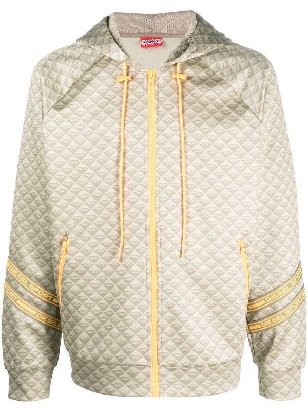 Diesel monogram-pattern Fleece Hoodie - Farfetch