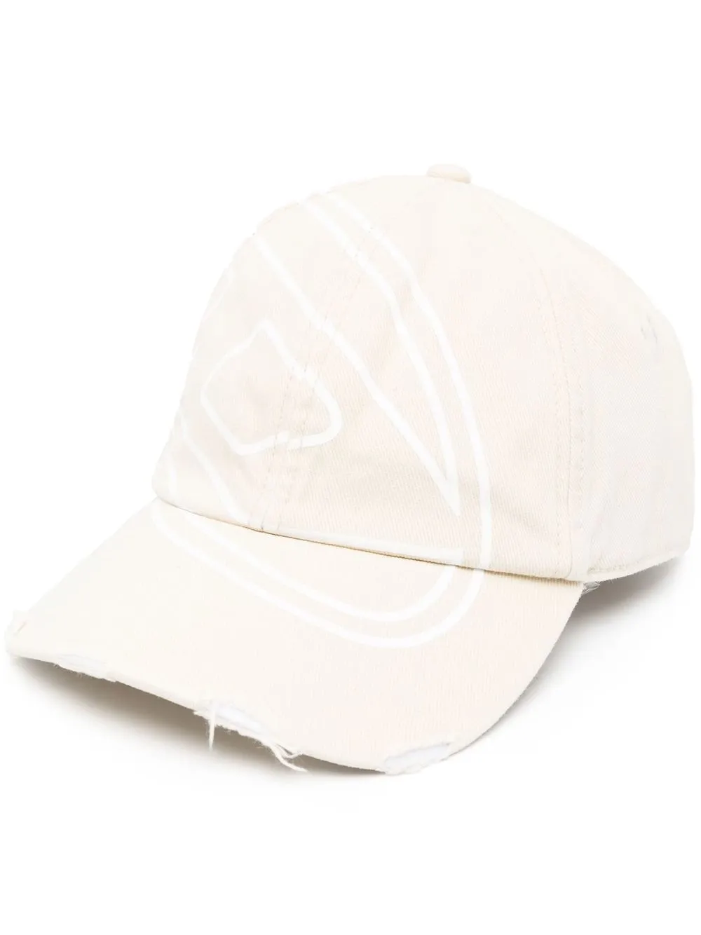 Diesel Logo-print Cotton Cap In Neutrals