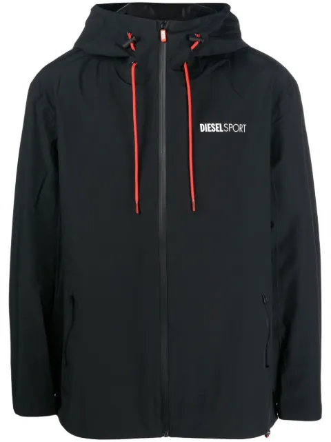 Diesel contrast-drawstring jacket