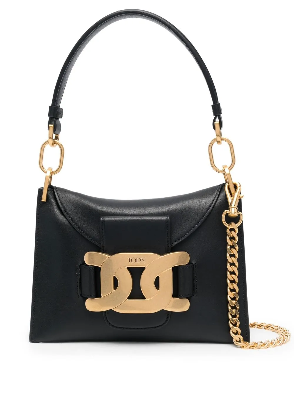 

Tod's bolsa de hombro con detalle de cadena - Negro