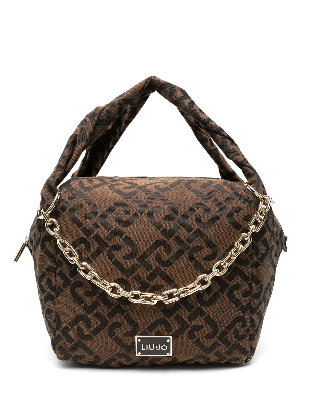 

LIU JO bolsa de hombro con logo en jacquard - Marrón