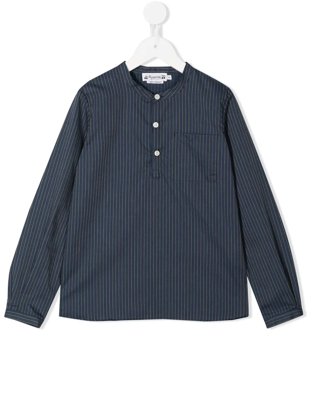 

Bonpoint camisa manga larga a rayas diplomáticas - Azul