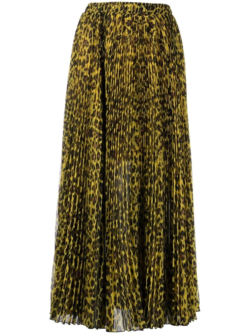 

Ermanno Scervino falda plisada con estampado de leopardo - Amarillo