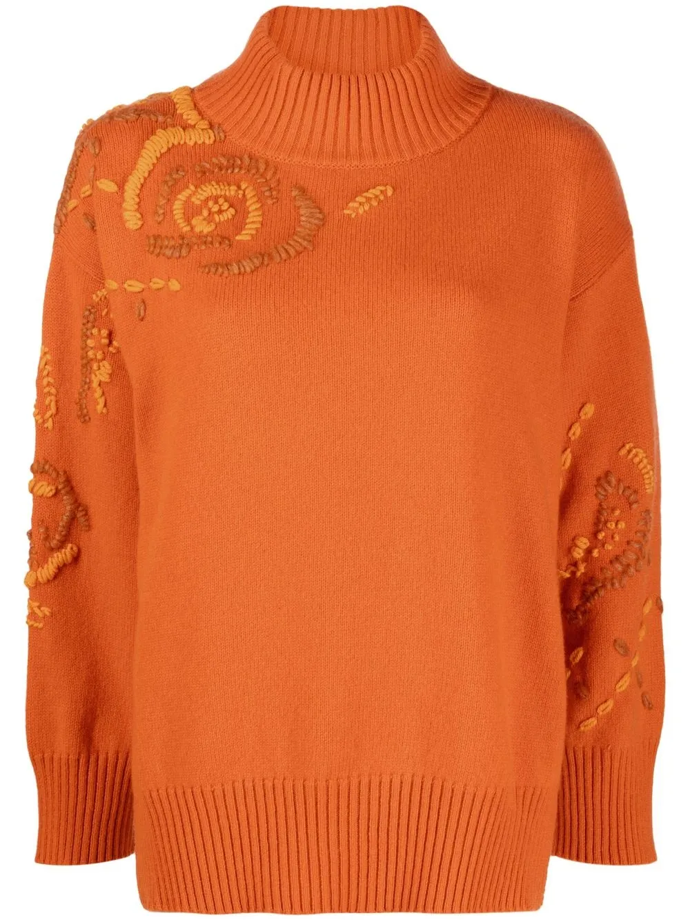 

Ermanno Scervino suéter en intarsia con cuello vuelto - Naranja