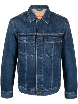 Diesel Jeansjacke Mit Logo-Stickerei - Farfetch