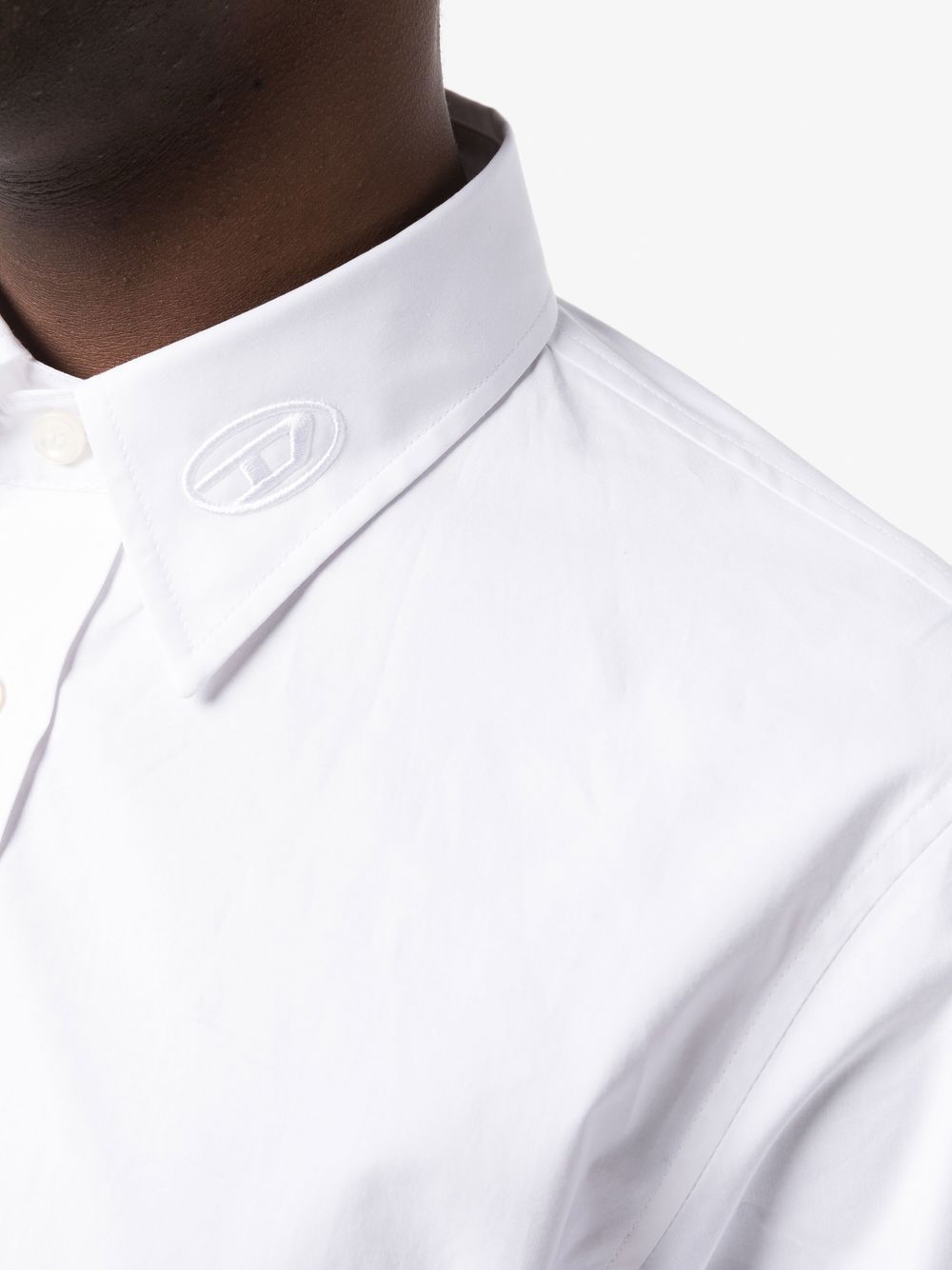 Shop Diesel S-ben-cl-a Cotton Shirt In White