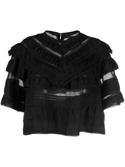 ISABEL MARANT Blusa cropped Cielo com camadas