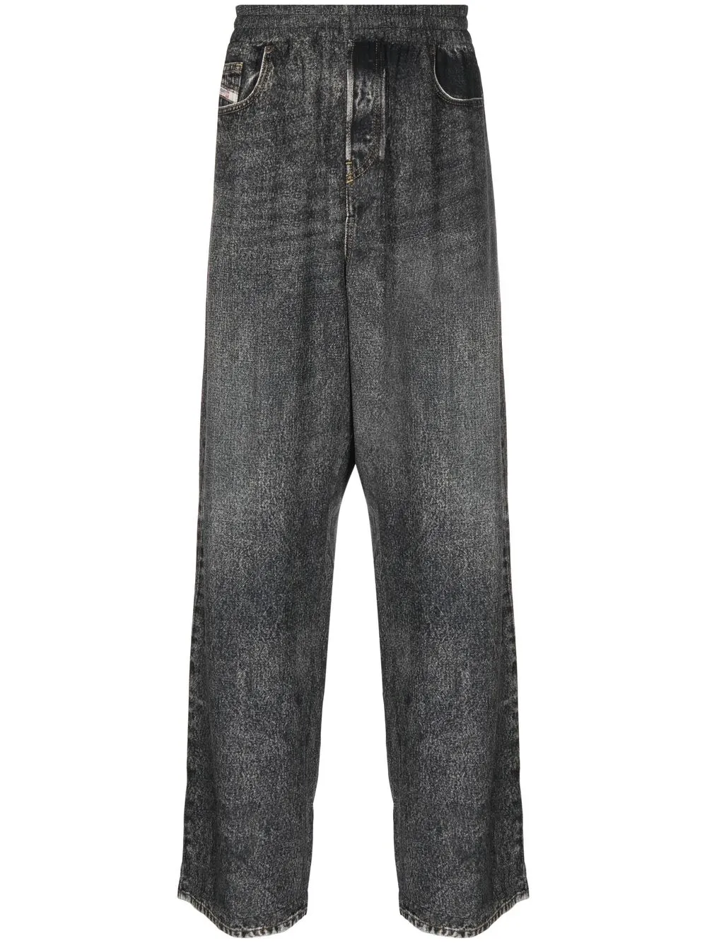 

Diesel acid-wash straight-leg trousers - Black