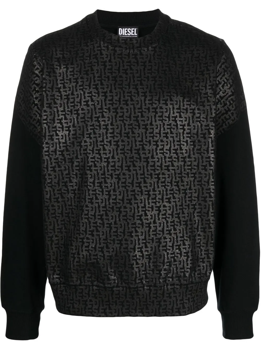 

Diesel sudadera con logo estampado - Negro