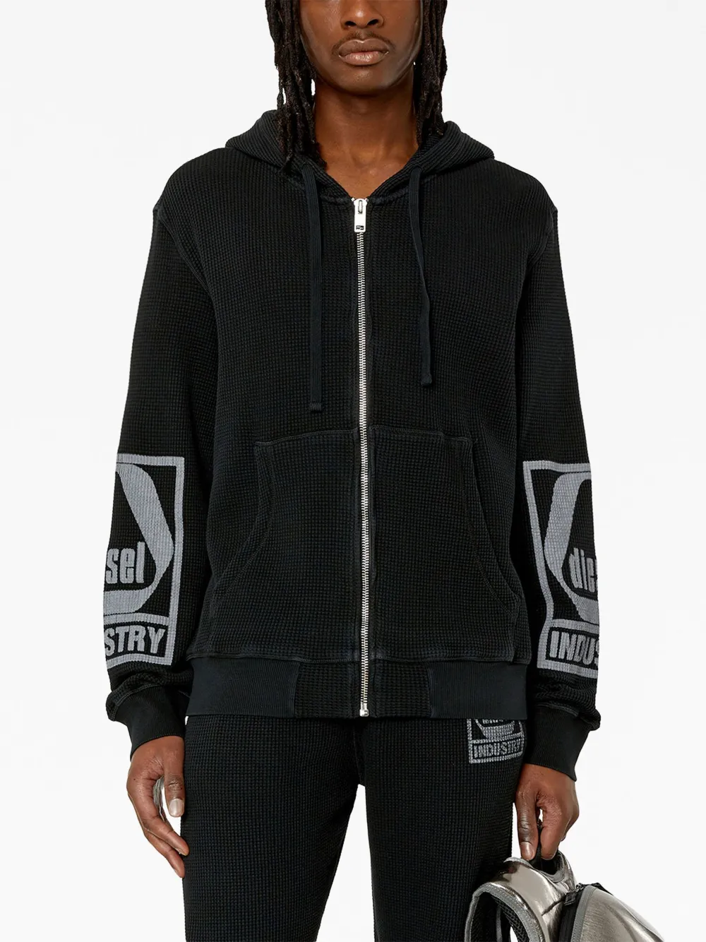  Diesel Kapuzenjacke Mit Waffelstrick Muster   900 