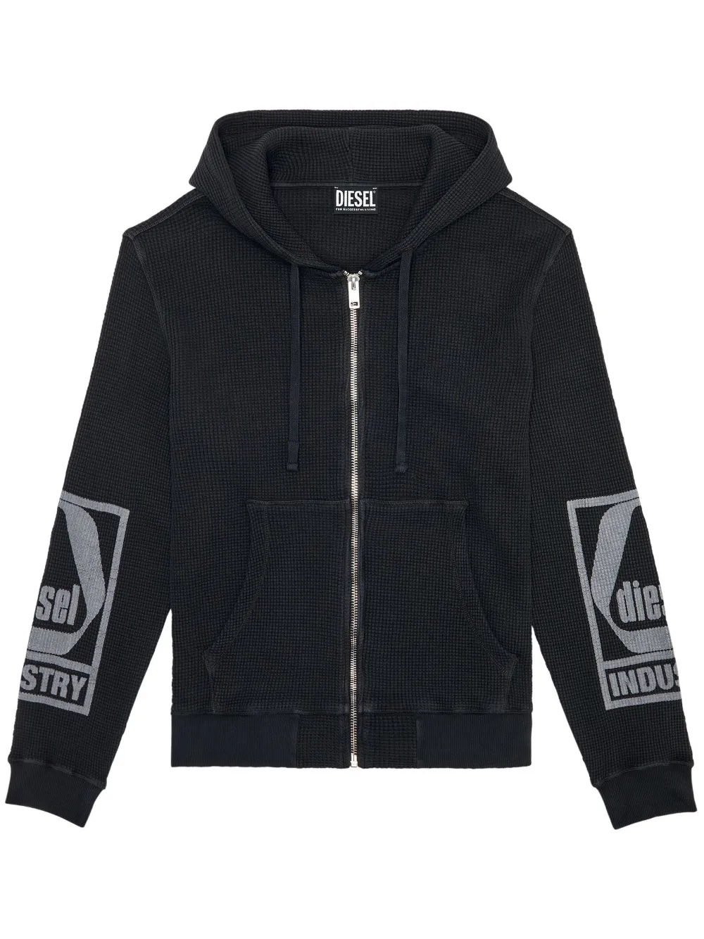 Diesel zip-up waffle-knit hoodie - 900