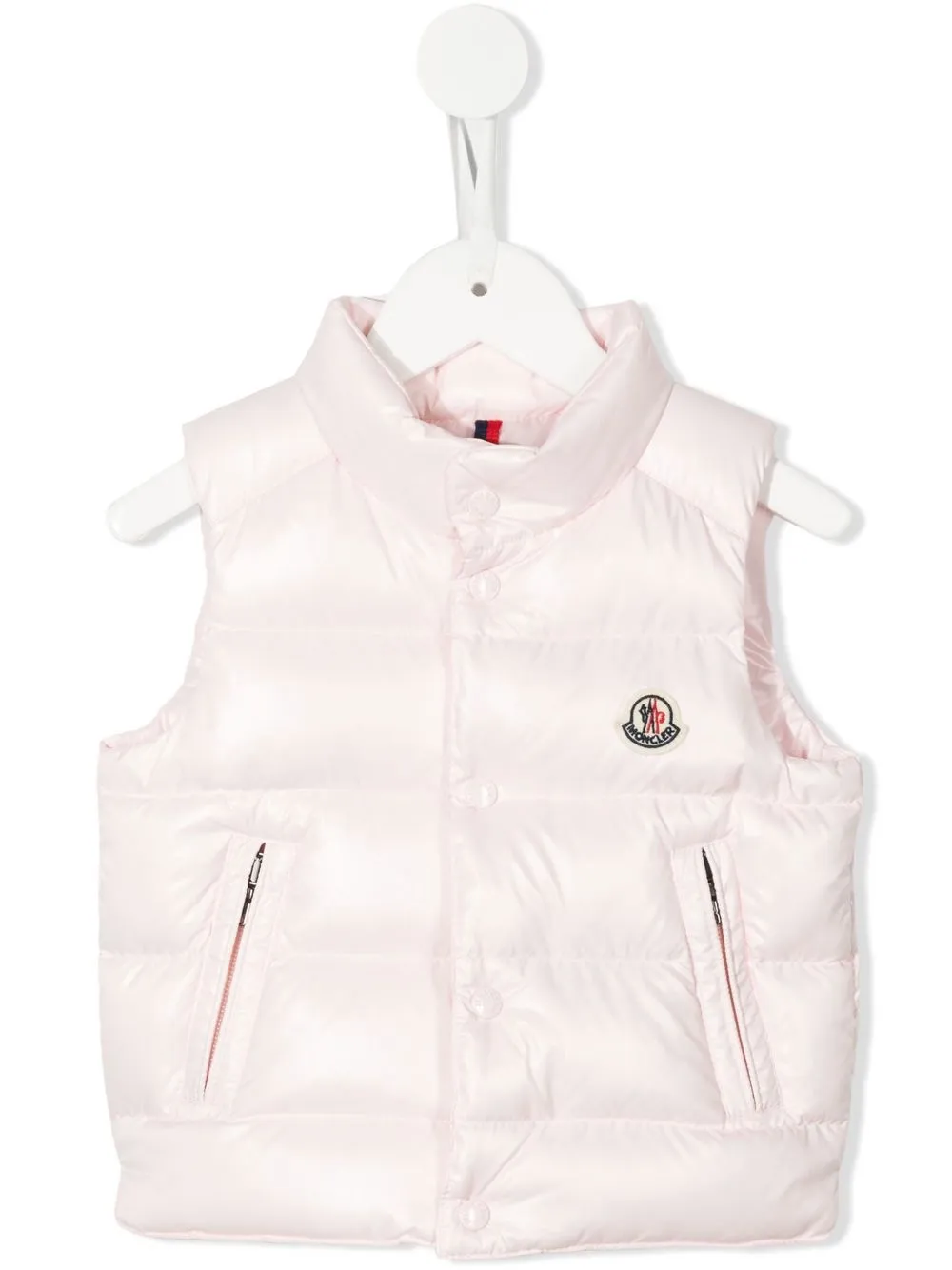 

Moncler Enfant chaleco capitondo con parche del logo - Rosado