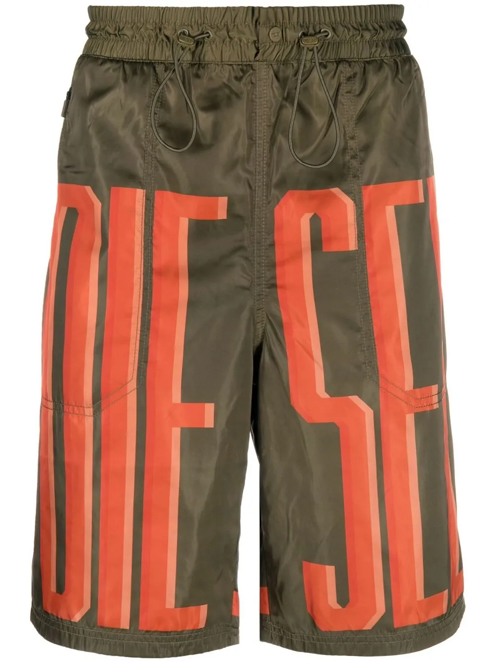 

Diesel logo-print knee-length shorts - Green