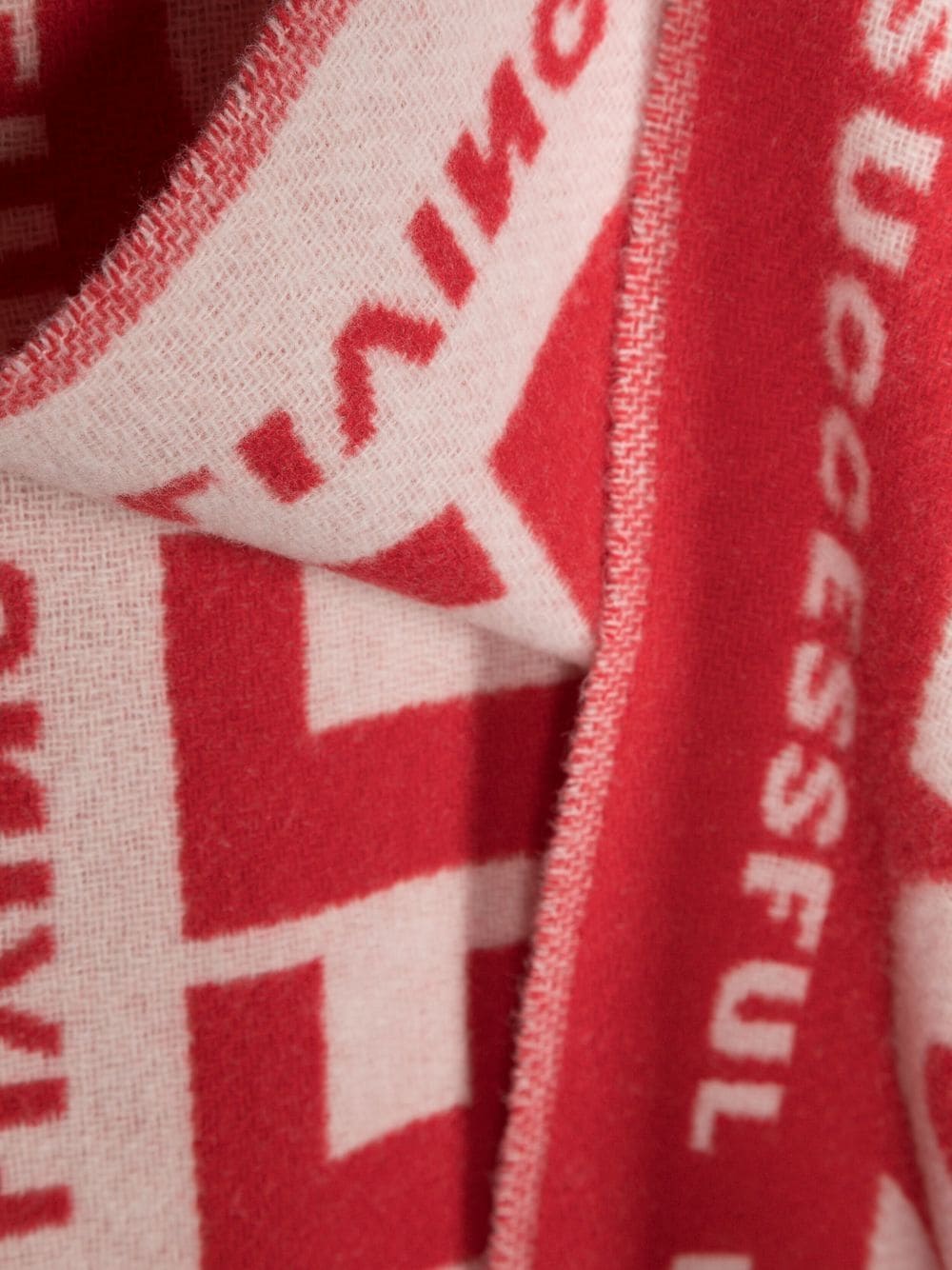 Shop Diesel S-bisc-new Logo-intarsia Scarf In Red
