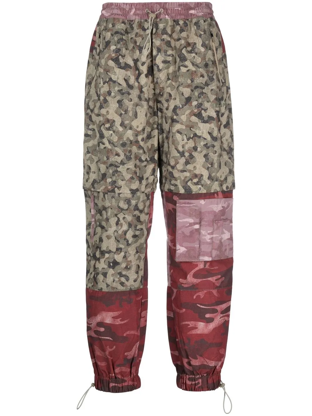 

Diesel patch-work performance trousers - Green