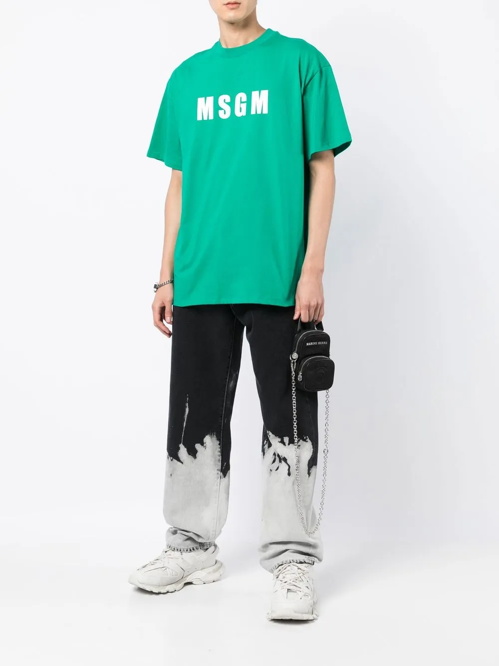 MSGM T-shirt met logoprint - Groen