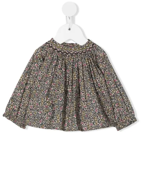 Bonpoint floral-print long-sleeve blouse