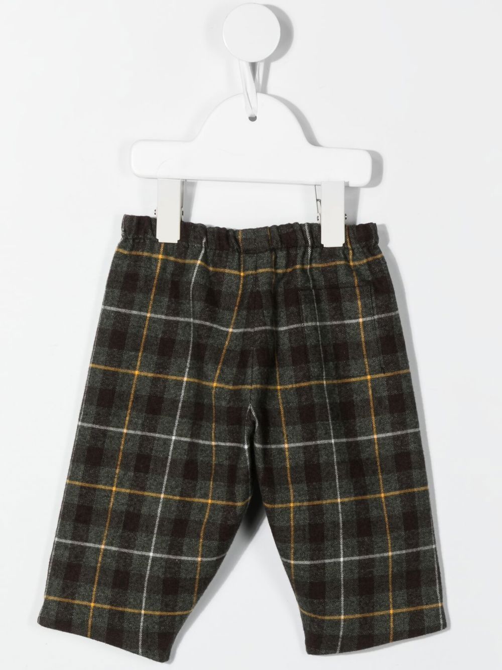 Shop Bonpoint Check-print Cotton Trousers In Grey