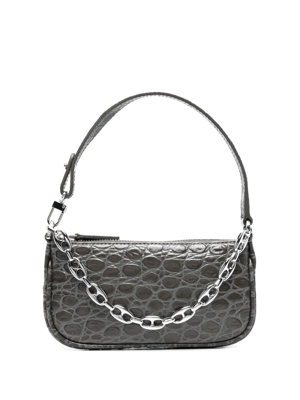 

BY FAR Mini Rachel crocodile-effect bag - Green