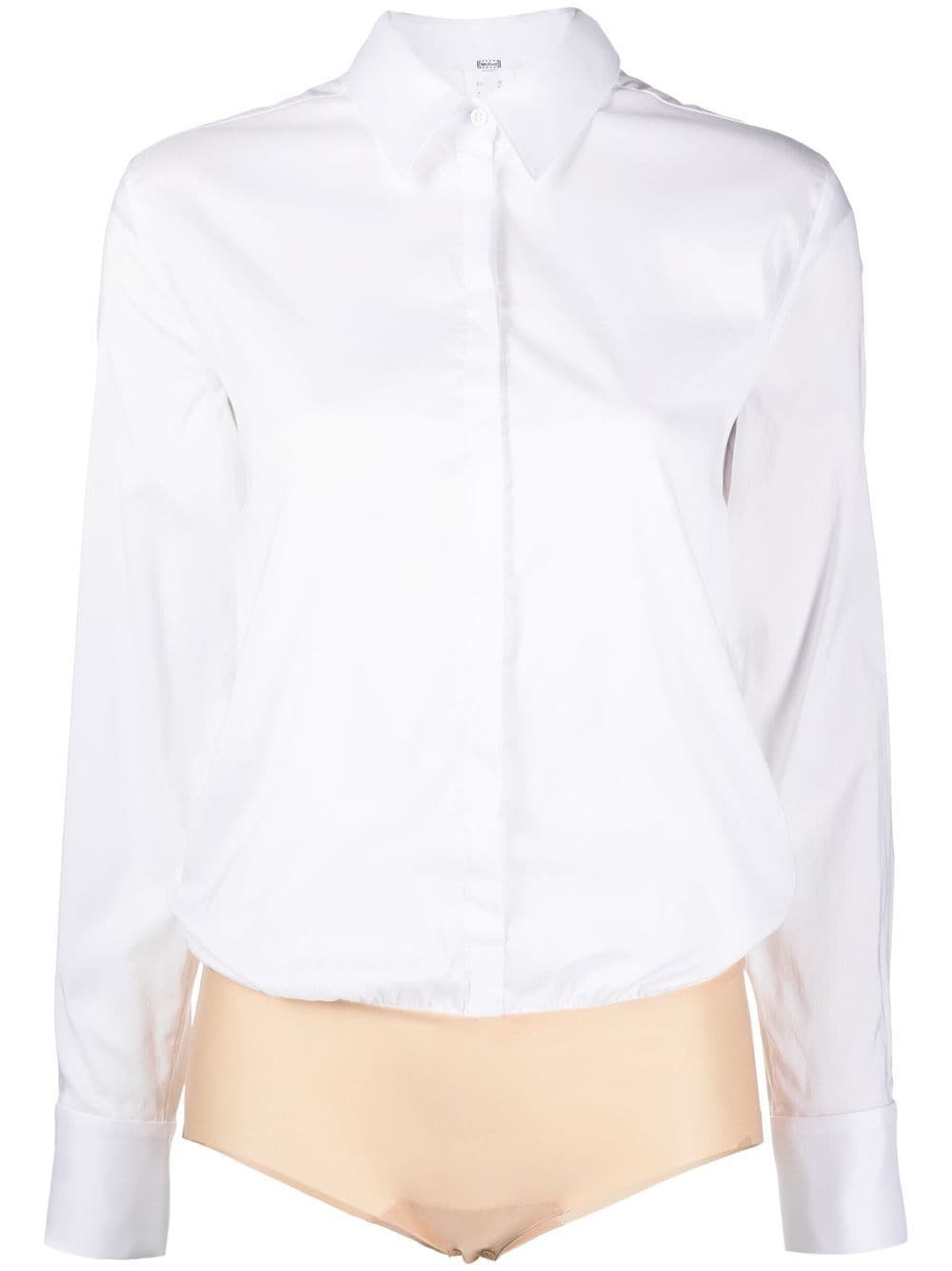 Shop Wolford London Shirt-style Body In White