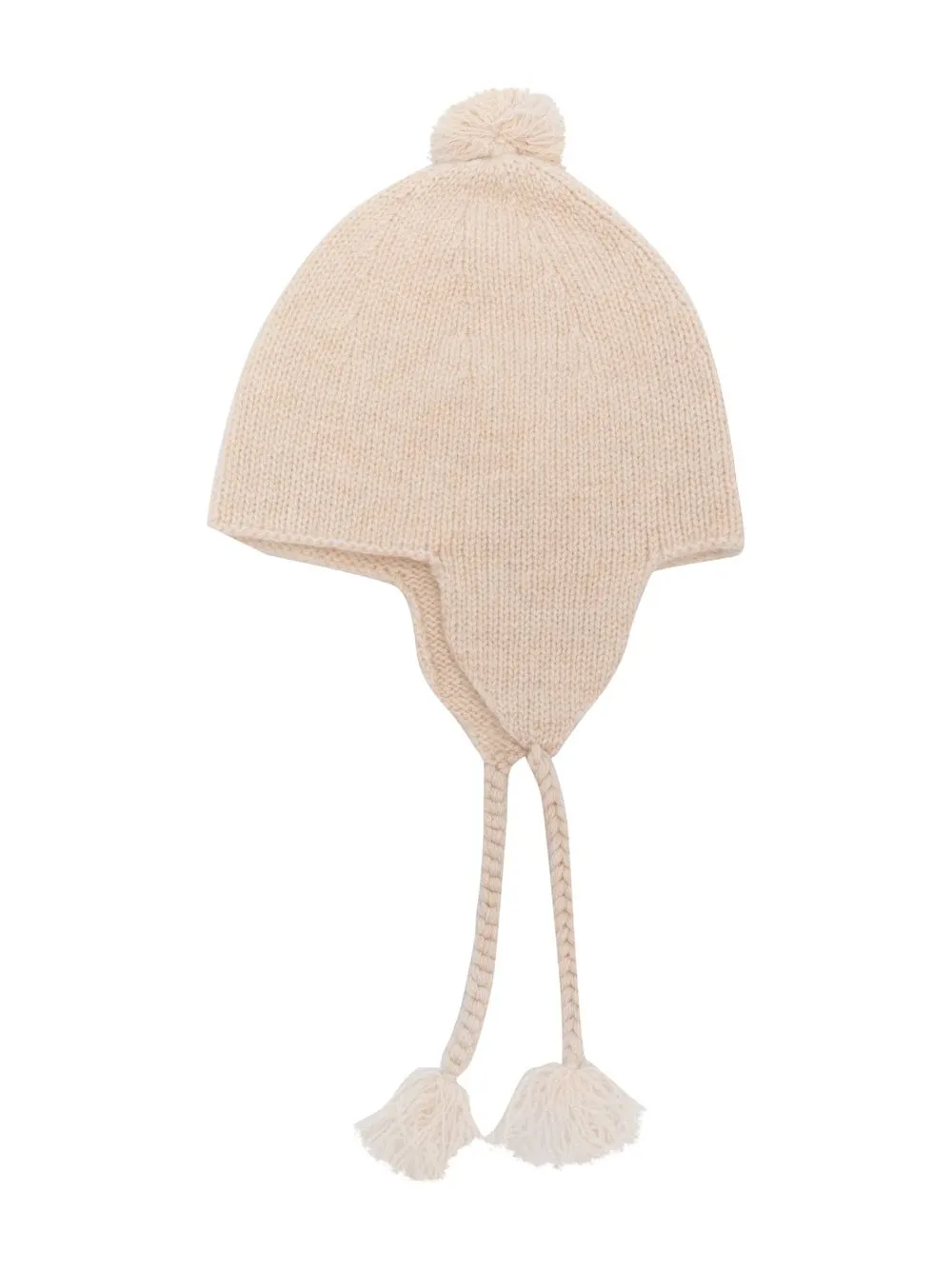 

Bonpoint pompom-detail knitted beanie - Neutrals