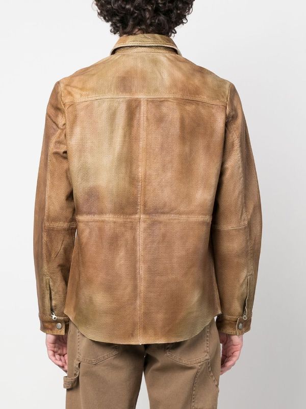 Diesel zipped-up Leather Jacket - Farfetch
